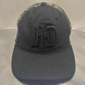 Harley Davidson Hat Black Camo Back HD Logo Fitted Biker Motorcycles